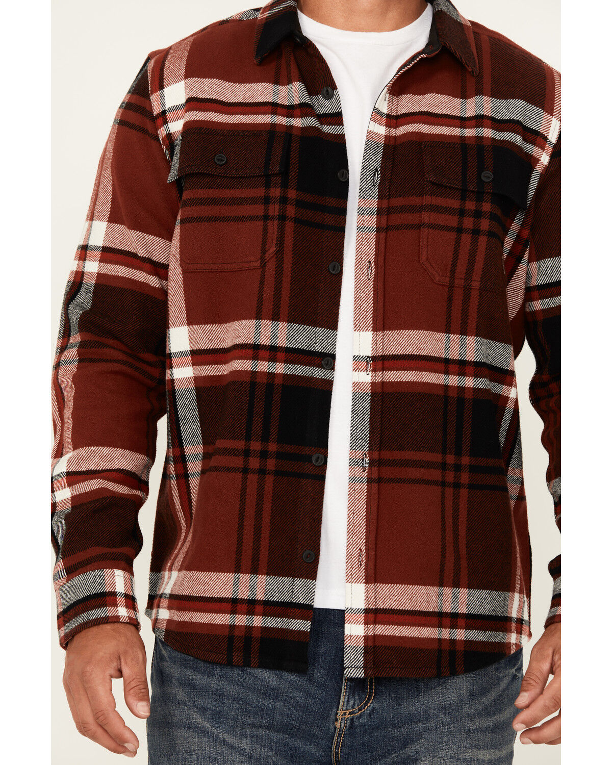 Brothers and Sons Men's Barrell Burley Plaid Print Long Sleeve Button-Down Flannel Shirt