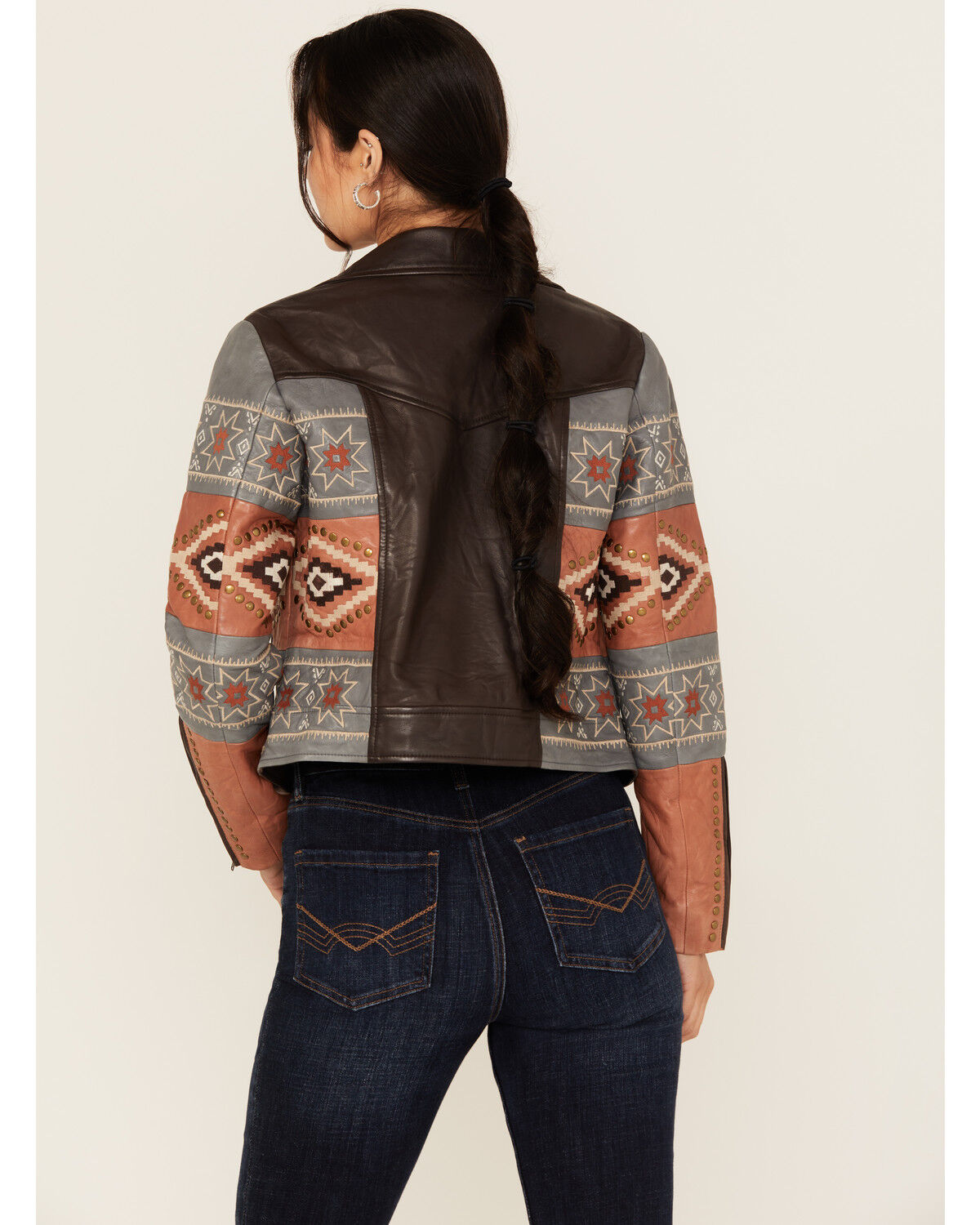 Shyanne Women's Embellished and Embroidered Leather Jacket