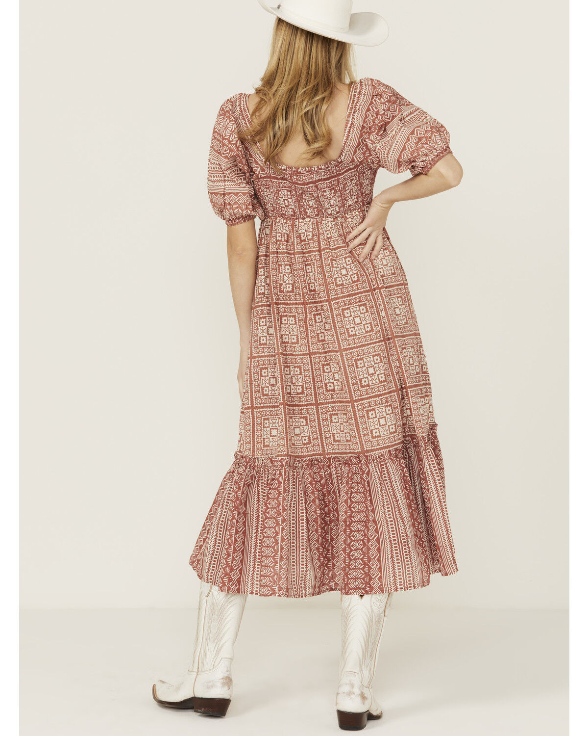 Cleobella Women's Joely Southwestern Print Short Sleeve Midi Dress