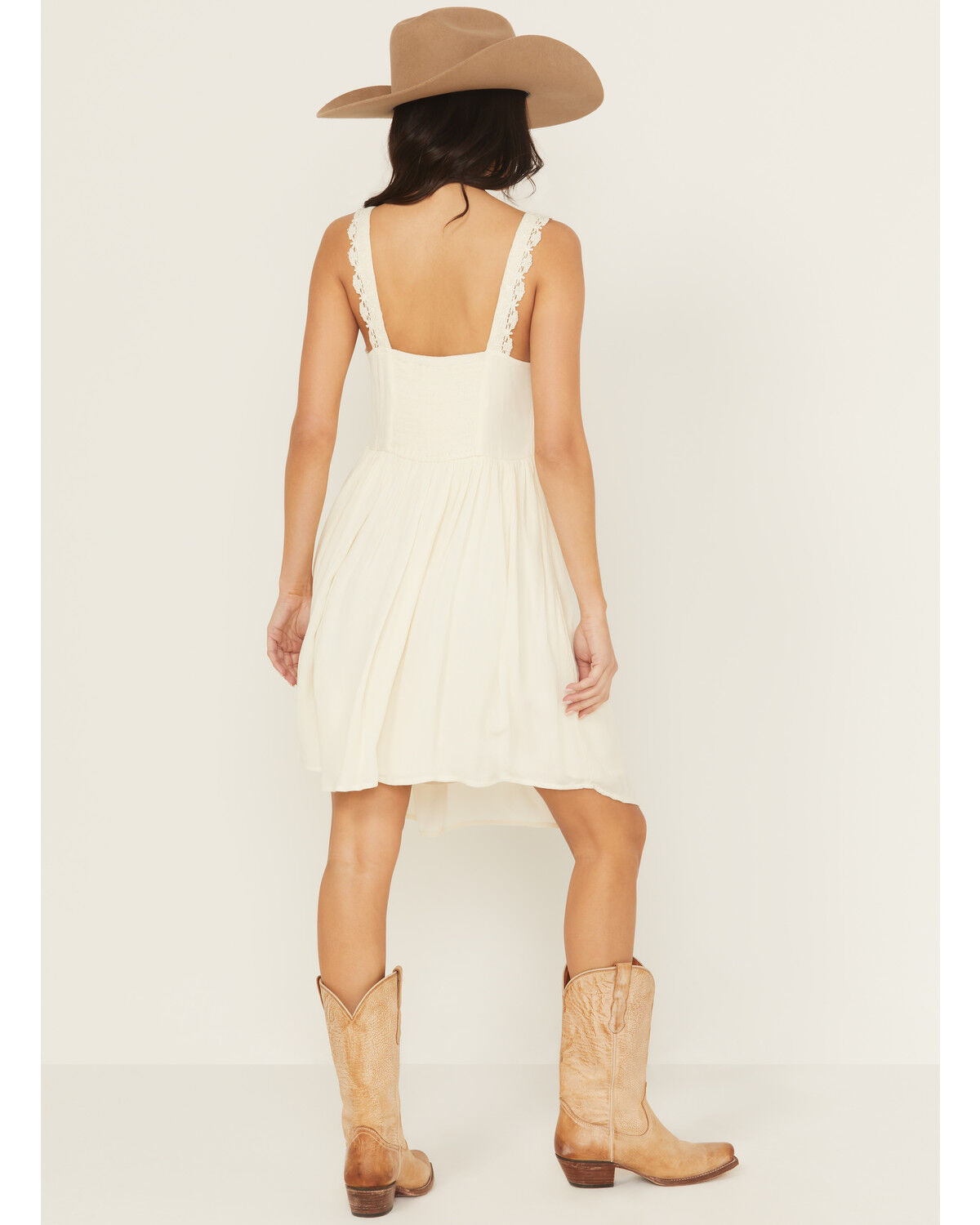 Shyanne Women's Crochet Trim Sleeveless Mini Dress