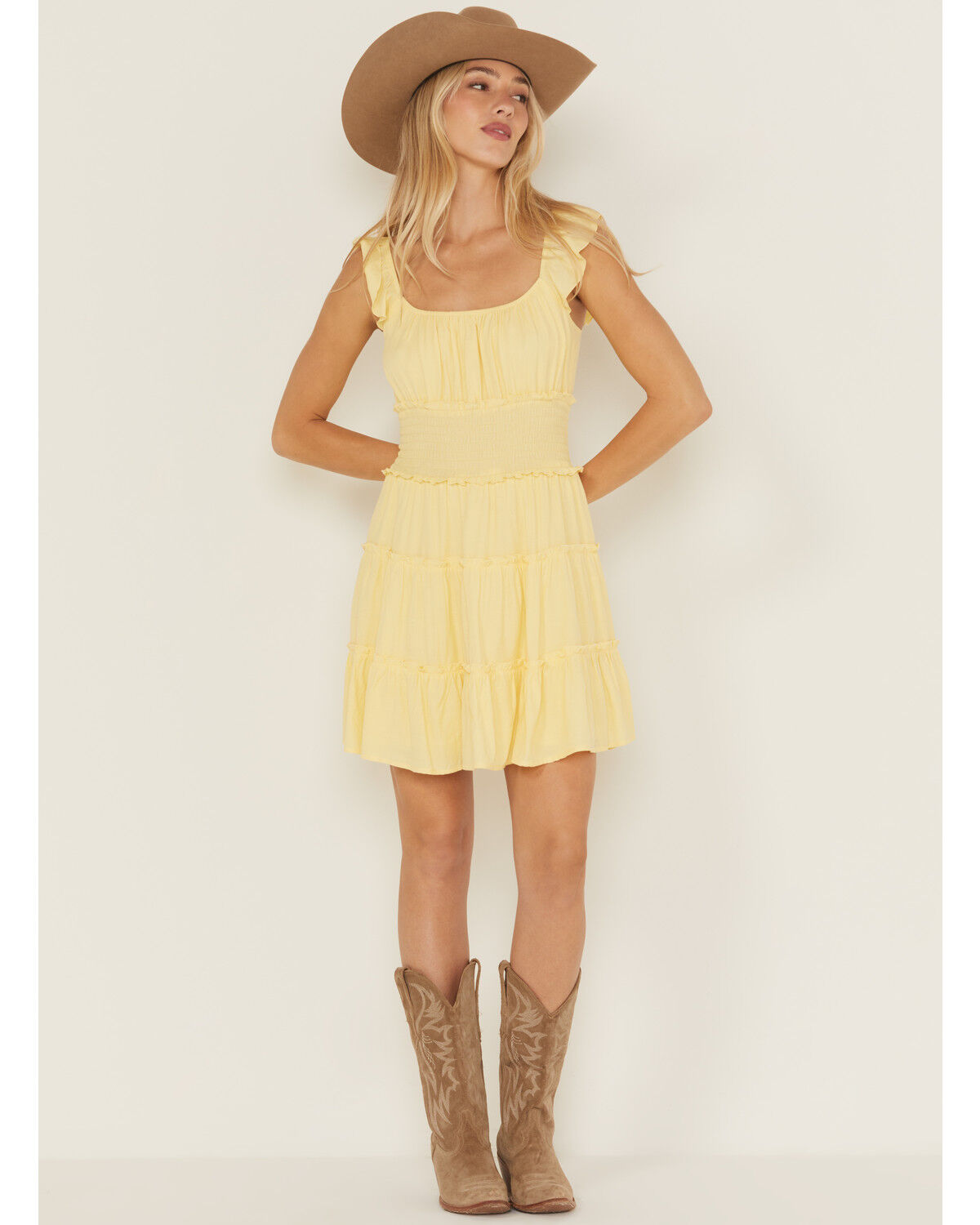 Ash & Violet Women's Smocked Waist Mini Dress