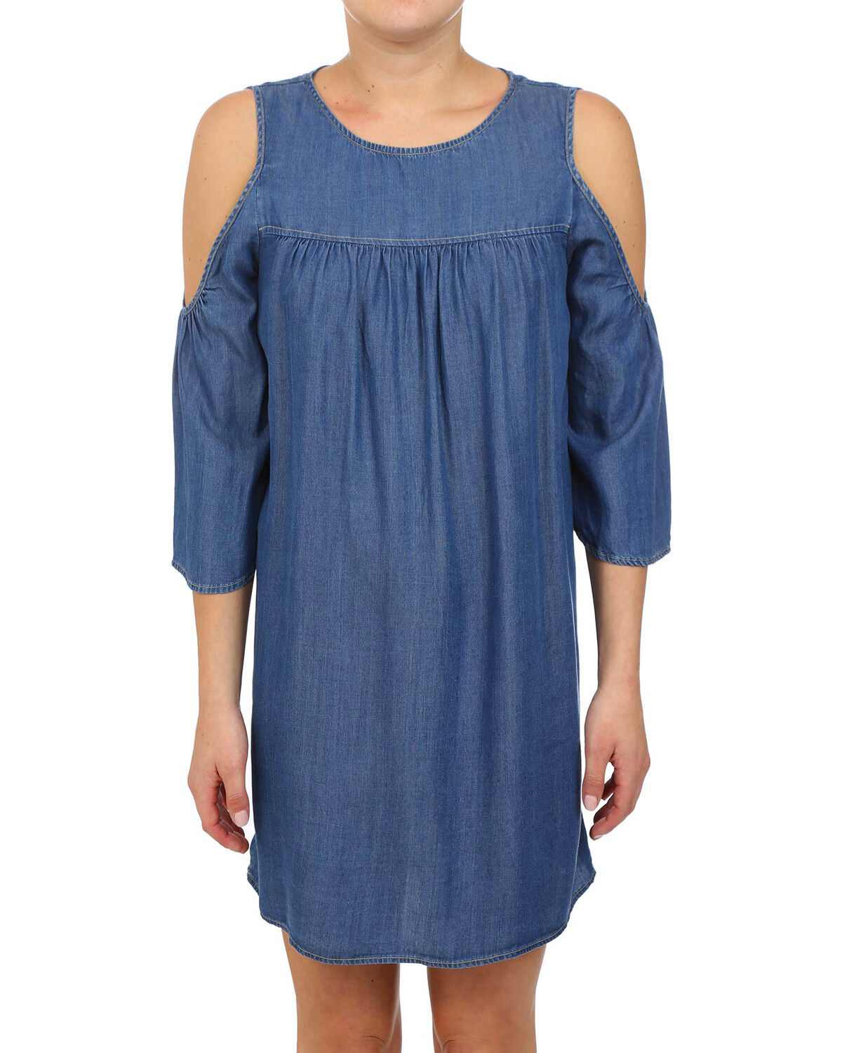 Glam Women's Tencel Cold Shoulder Mini Dress