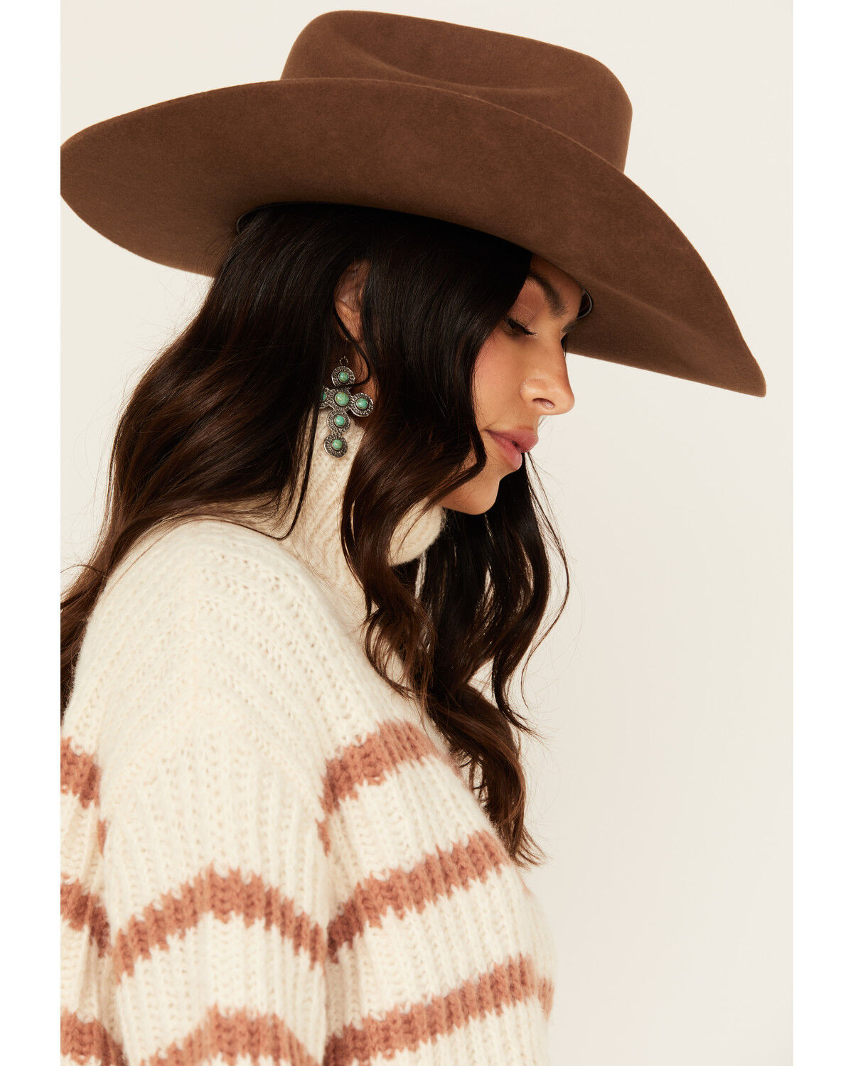 Sadie & Sage Women's Striped Turtleneck Sweater