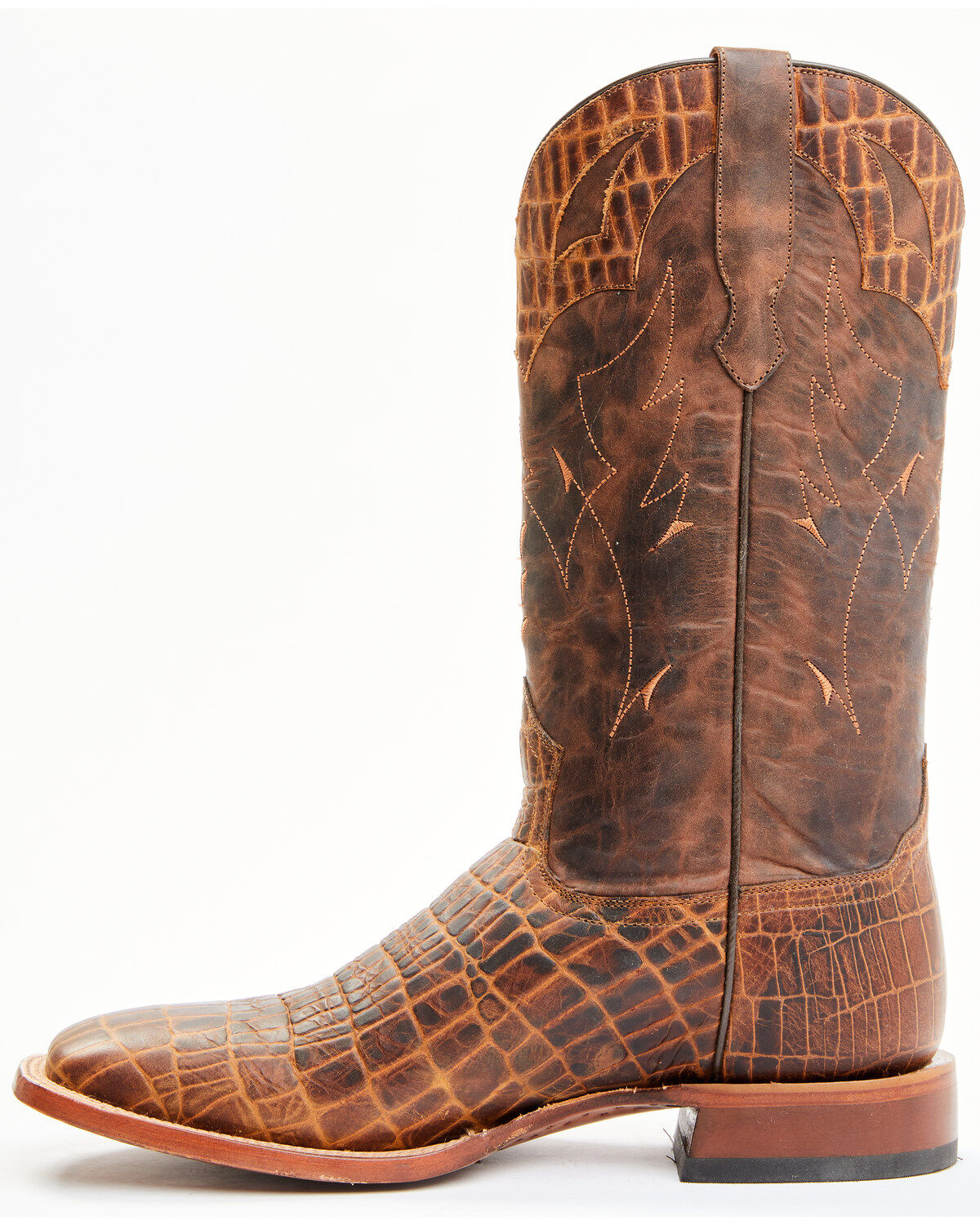 Moonshine Spirit Men's Tully Croc Print Western Boots - Broad Square Toe