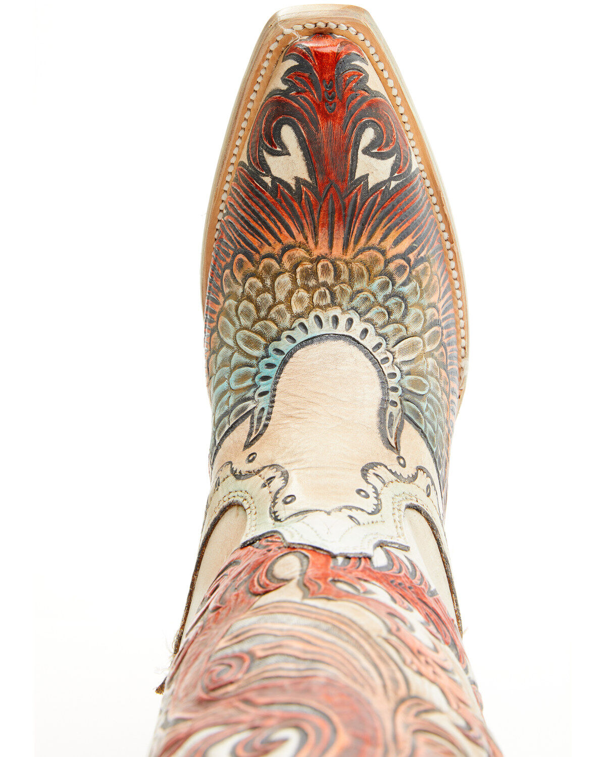 Corral Women's Fire Phoenix Hand Tooled And Painted Tall Western Boots - Snip Toe