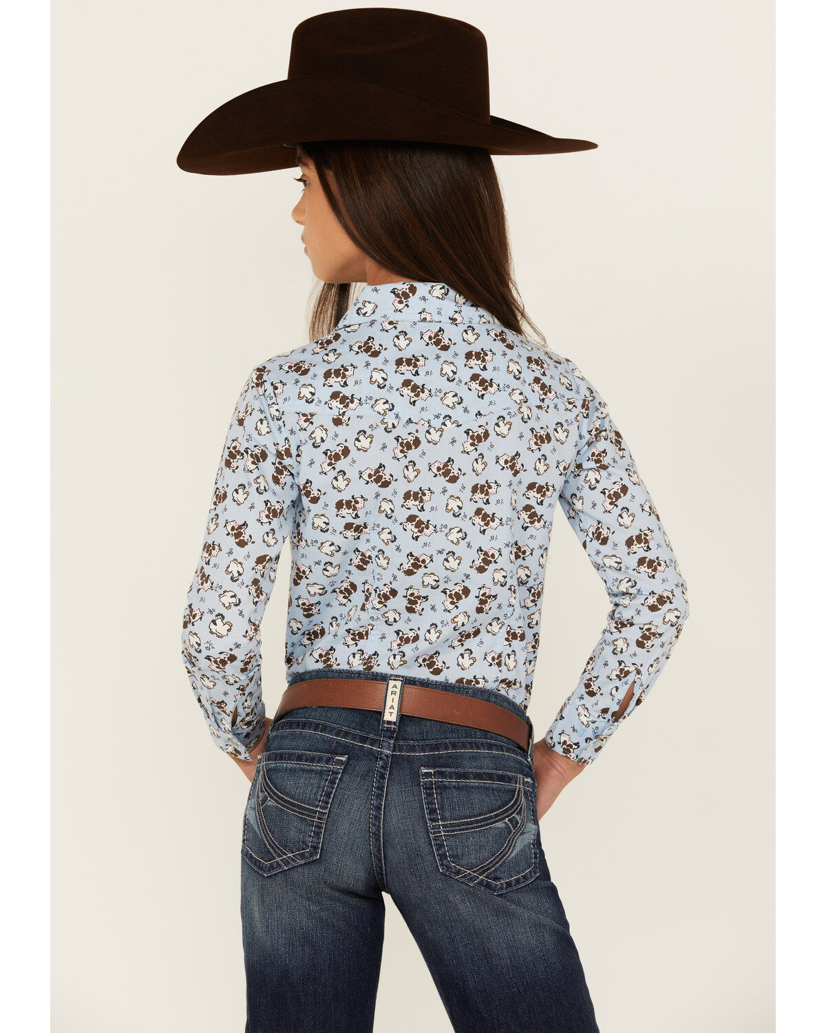 Cruel Girl Girls' Conversation Print Long Sleeve Button-Down Shirt