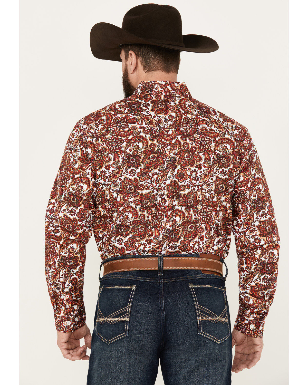 Cinch Men's Paisley Print Long Sleeve Button Down Western Shirt