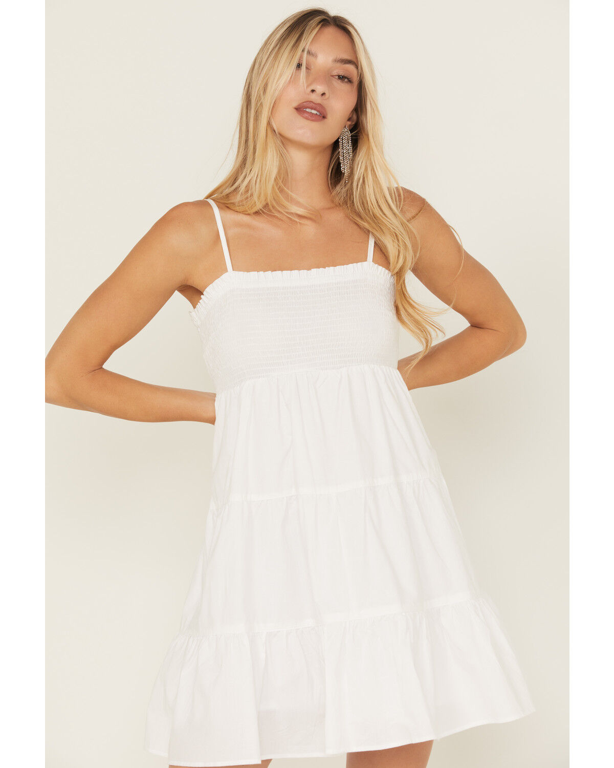 Angie Women's Smocked Front Mini Dress