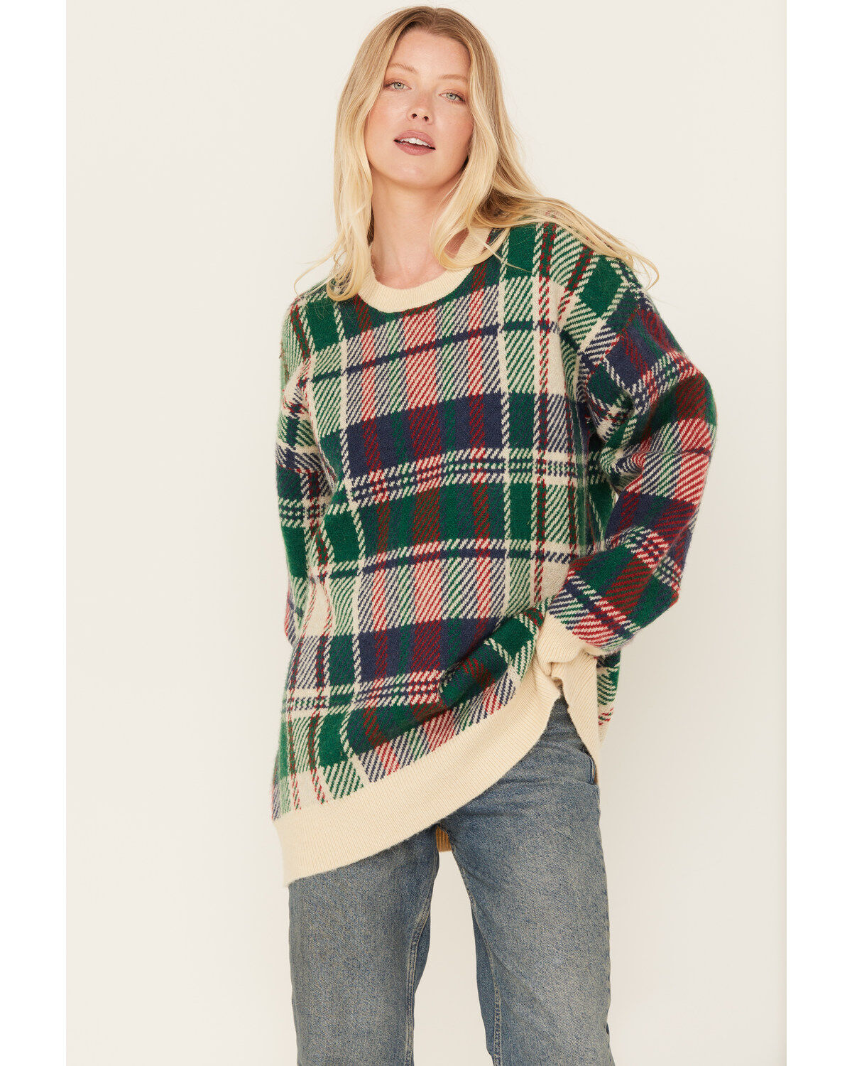 Show Me Your Mumu Women's Plaid Print Ember Tunic Sweater