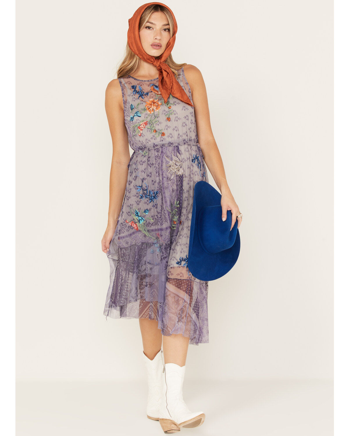 Johnny Was Women's Silvana Mesh Midi Dress