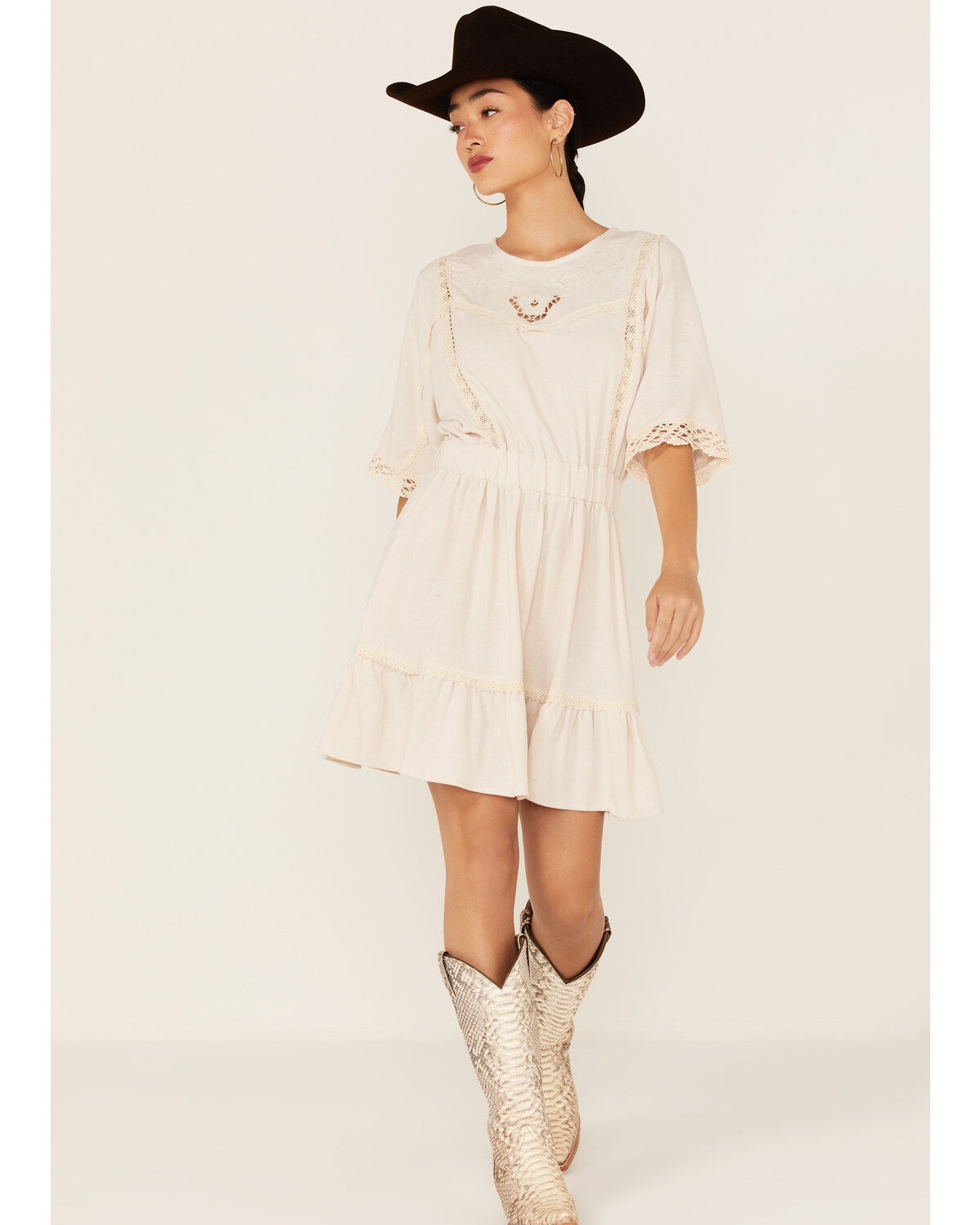 Maggie Sweet Women's Carmen Lace Mini Dress