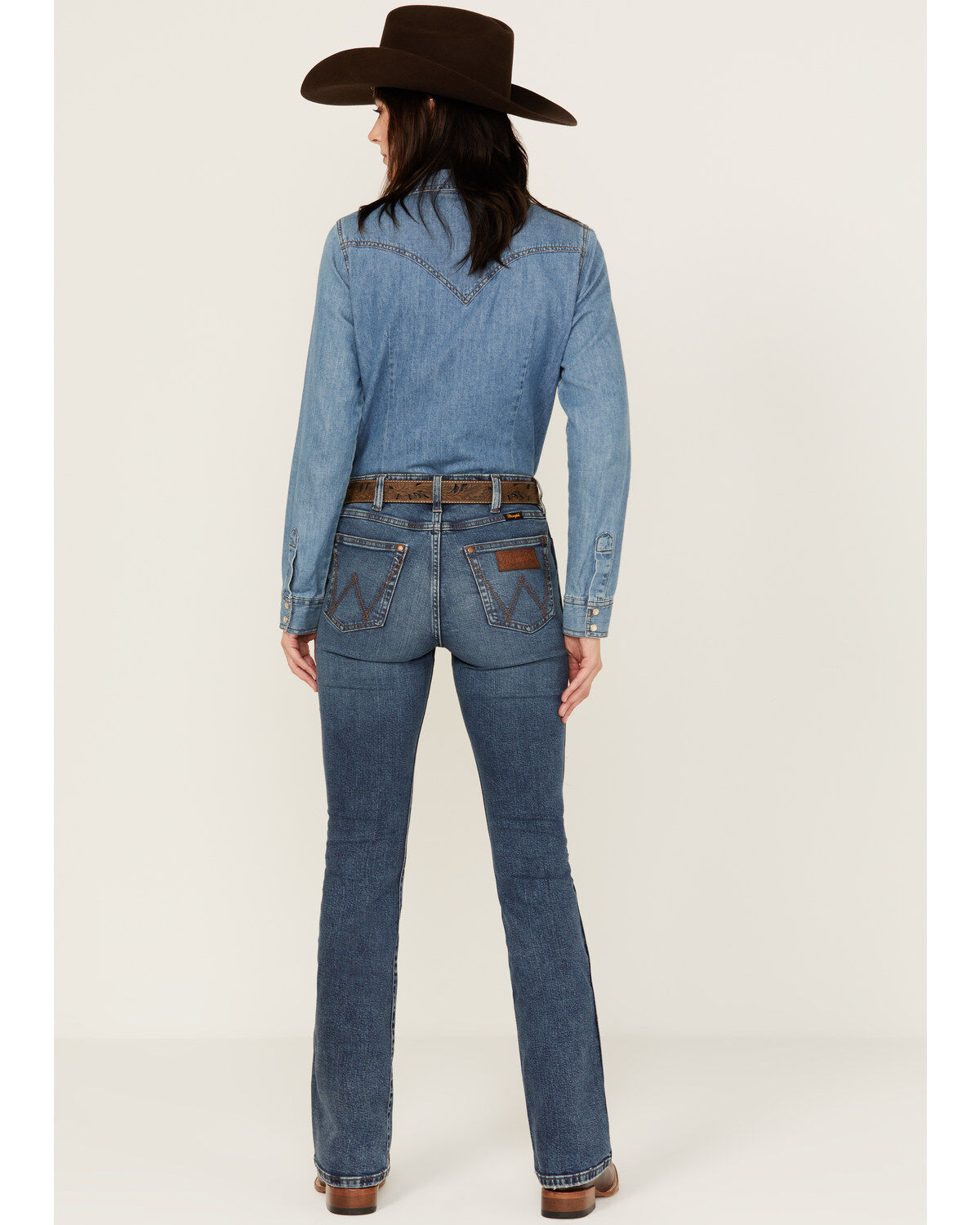 Wrangler Retro Women's Abigail Medium Wash High Rise Slim Stretch Bootcut Jeans