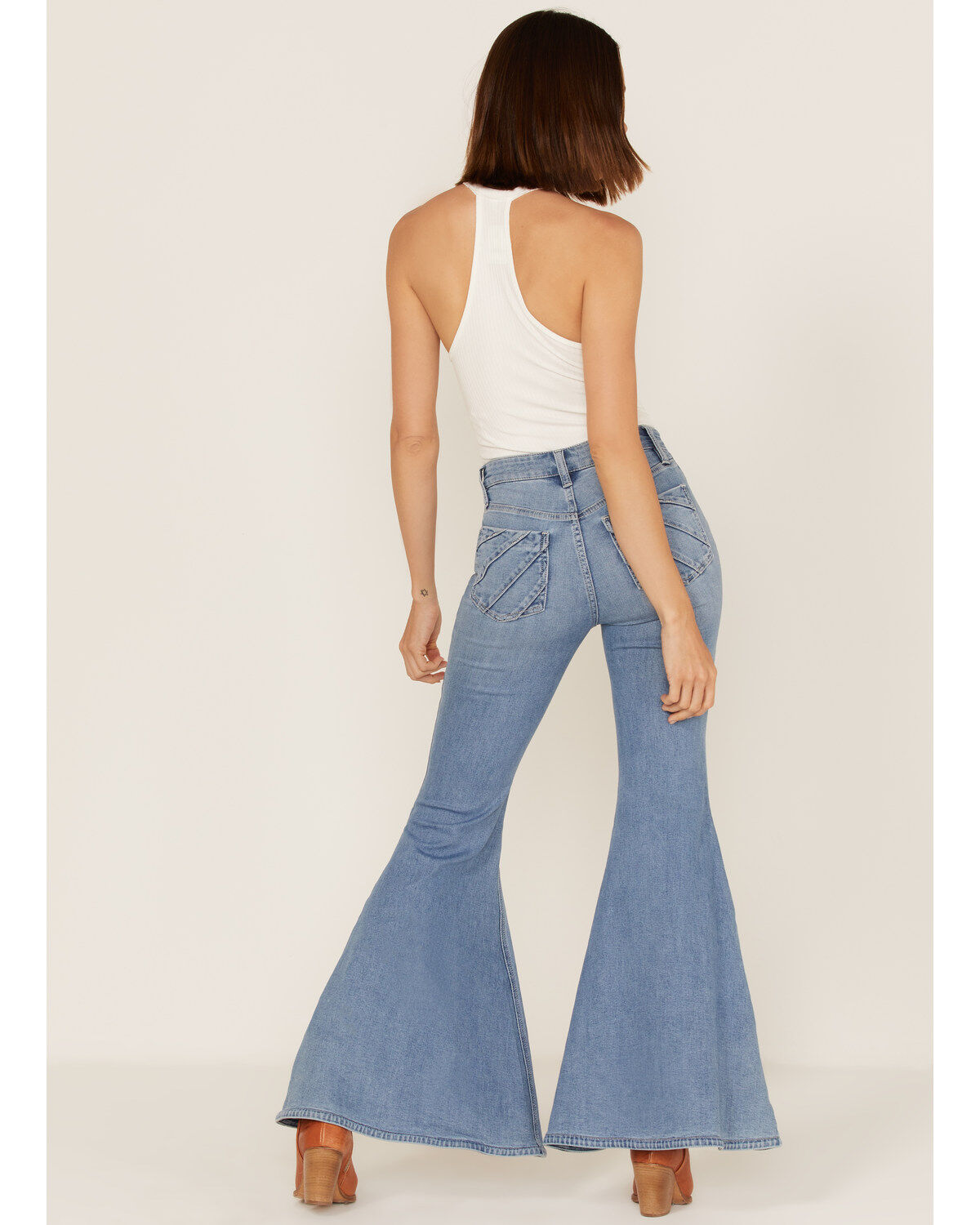 Shyanne Women's Light Wash High Rise Super Flare Tulip Jeans