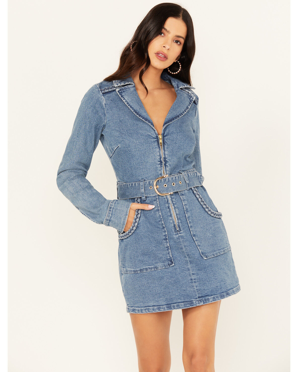 Show Me Your Mumu Women's Outlaw Medium Wash Denim Mini Dress