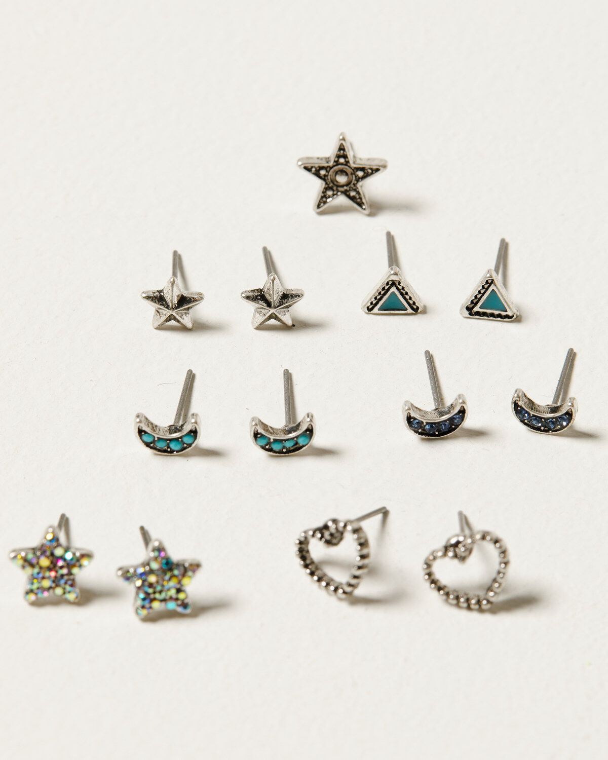 Shyanne Women's Cross Moon Star Multi Earring Set - 14 Piece