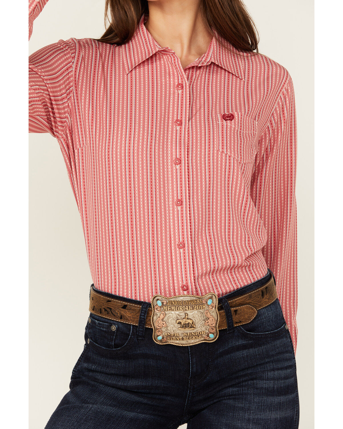 Cinch Women's ARENAFLEX™ Striped Long Sleeve Button-Down Western Core Shirt