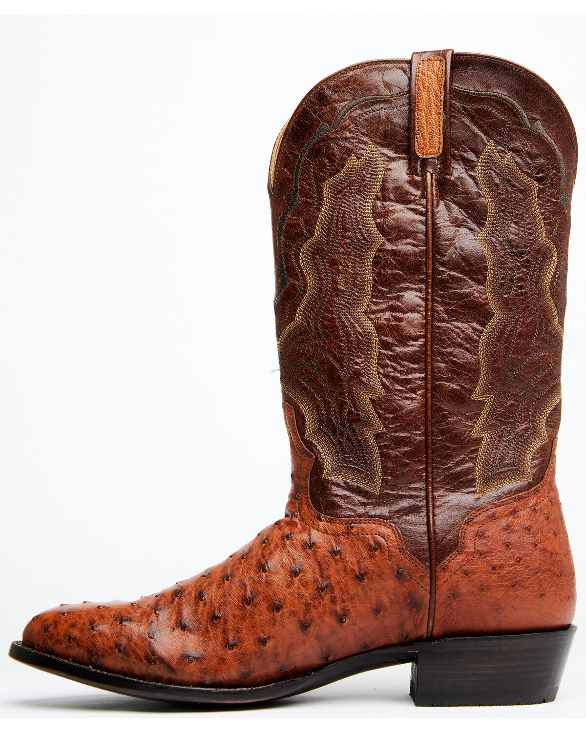 El Dorado Men's Exotic Full-Quill Ostrich Skin Western Boots - Round Toe