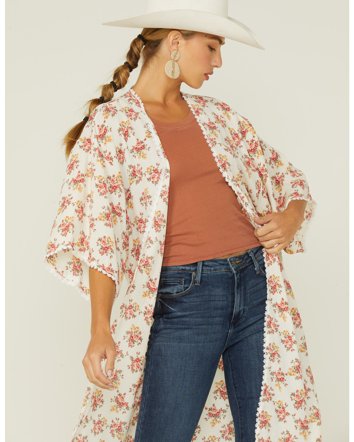 Wild Moss Women's Floral Chiffon Kimono