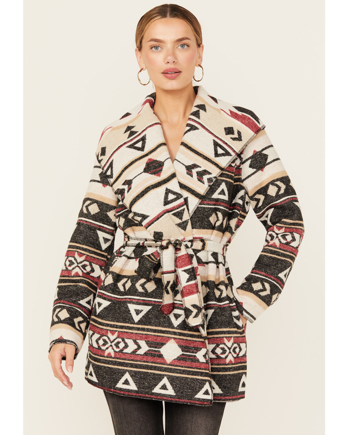 Cripple Creek Women's Southwestern Wrap Hooded Cardigan