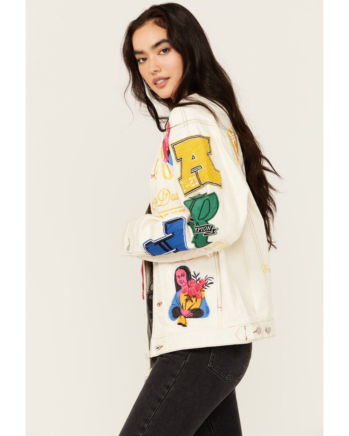 First Row Women's Embroidered Denim Jacket