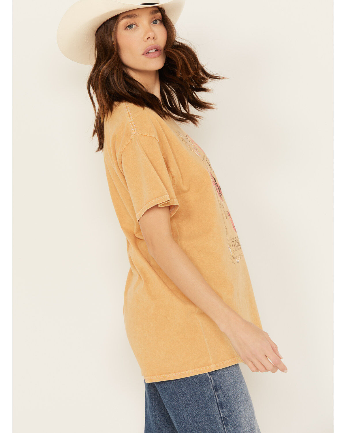 Youth in Revolt Women's Floral Stay Wild Graphic Short Sleeve Graphic Tee