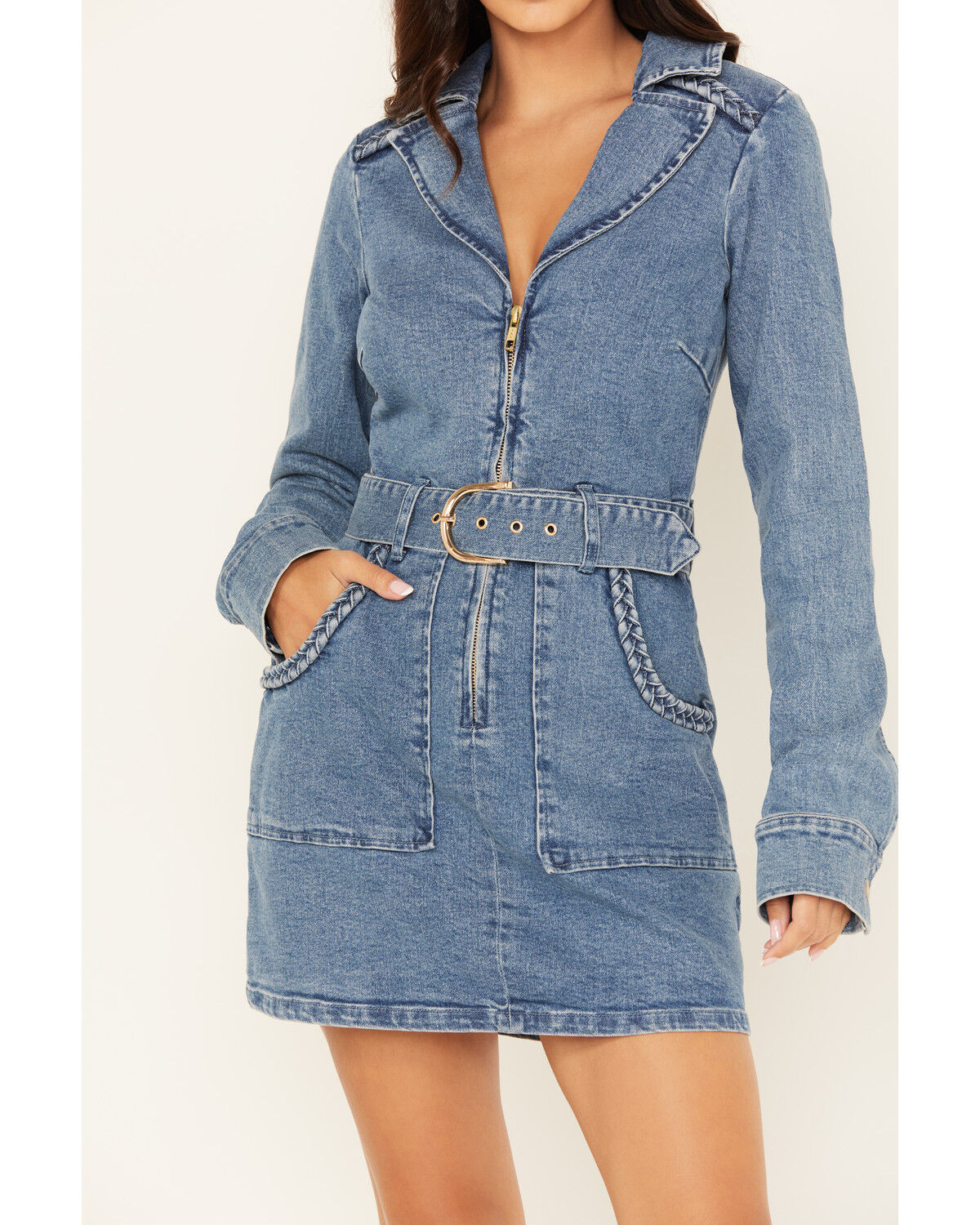 Show Me Your Mumu Women's Outlaw Medium Wash Denim Mini Dress