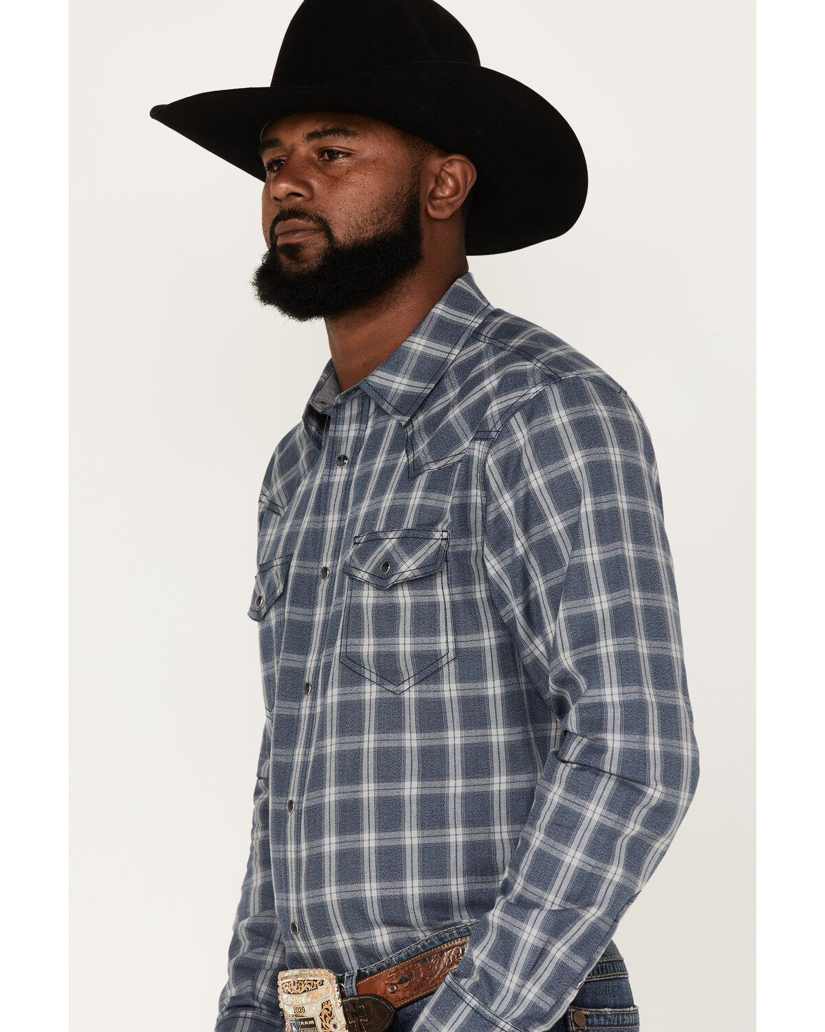 Cody James Men's Lingo Plaid Print Long Sleeve Snap Western Shirt