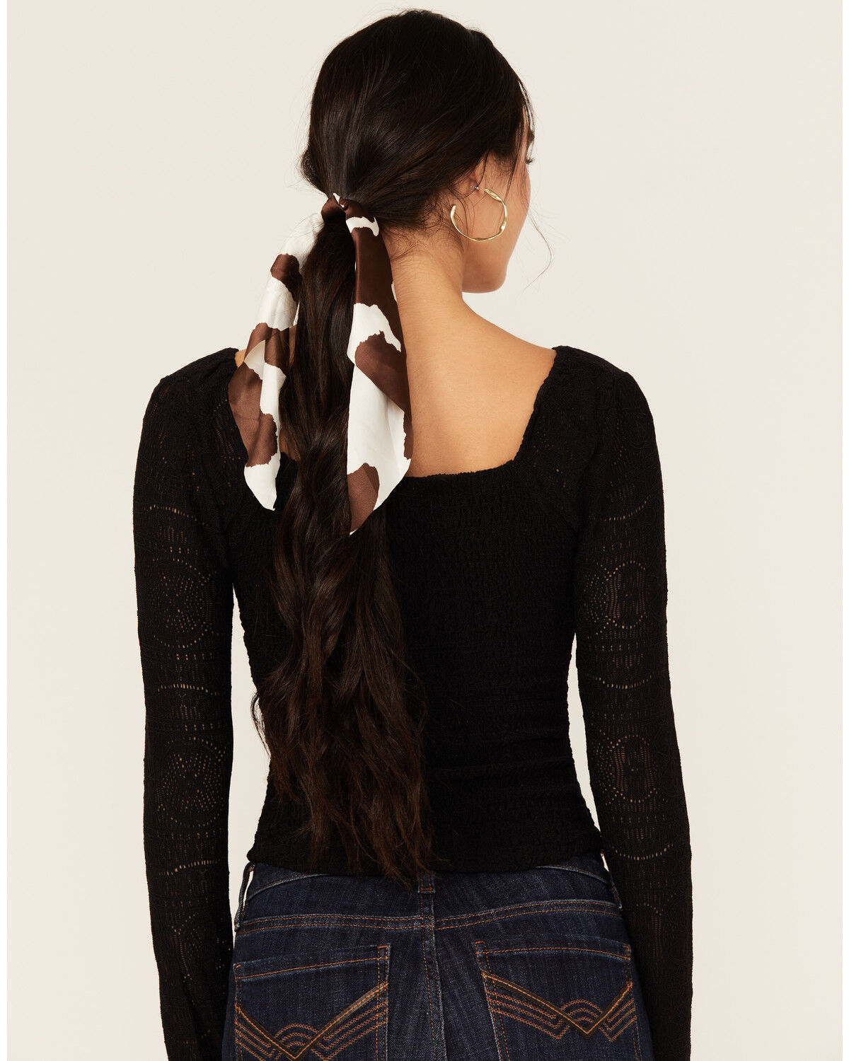 Idyllwind Women's Maryanna Cow Print Scarf Hair Tie - 2 Pack