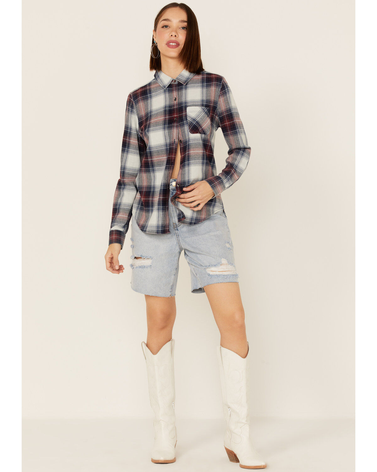 Flag & Anthem Women's Long Sleeve Pocket Button Shirt