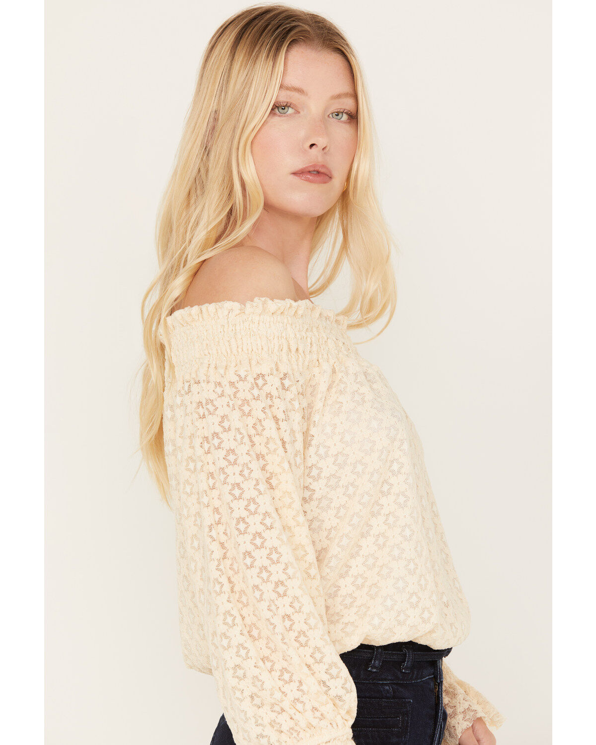 Wild Moss Women's Off The Shoulder Lace Top