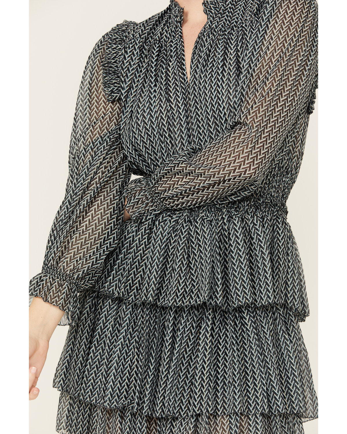 Revel Women's Long Sleeve Tier Mini Dress