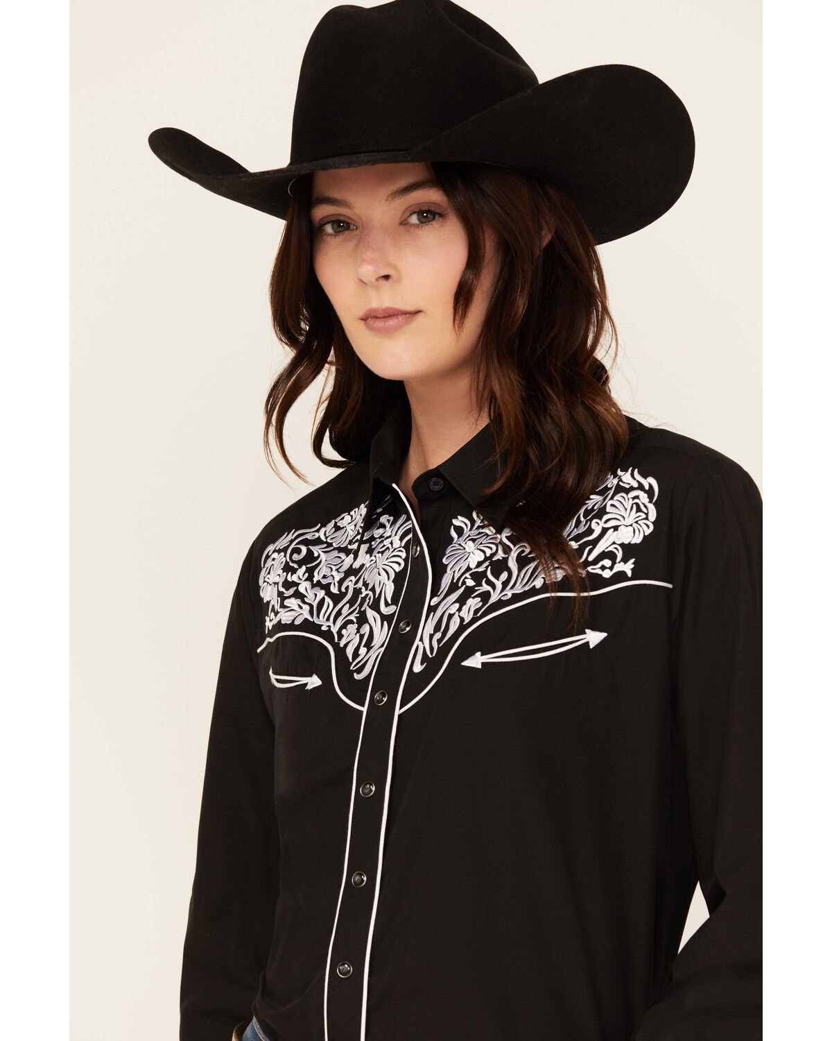 Rodeo Clothing Women's Embroidered Long Sleeve Snap Western Shirt