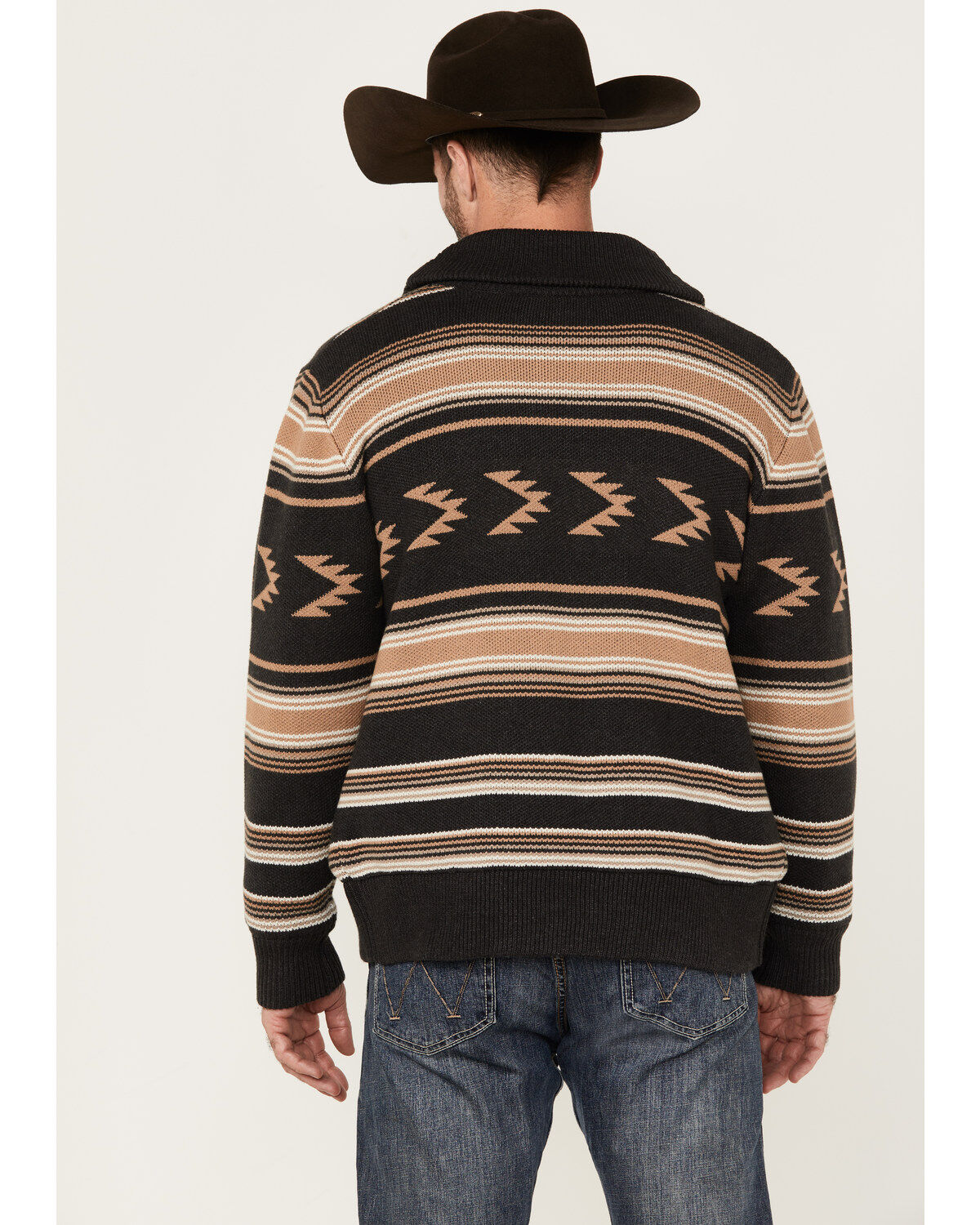 Cinch Men's Full-Zip Striped Sweater