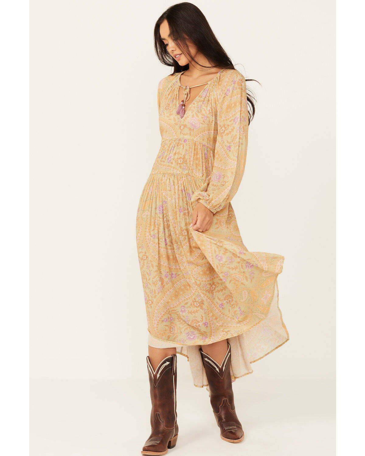 Spell Women's Belladonna Floral Print Midi Dress