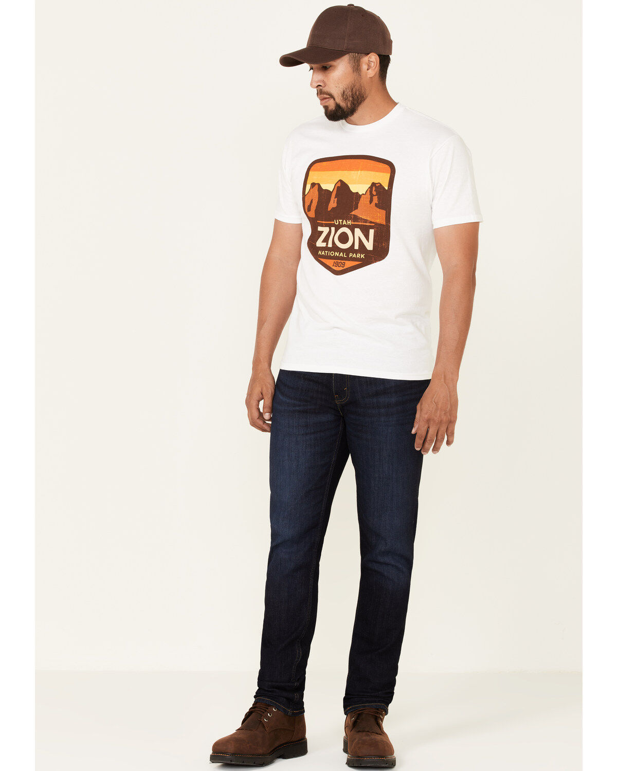 National Park Foundation Men's Yellow Cloud Zion Graphic Short Sleeve T-Shirt