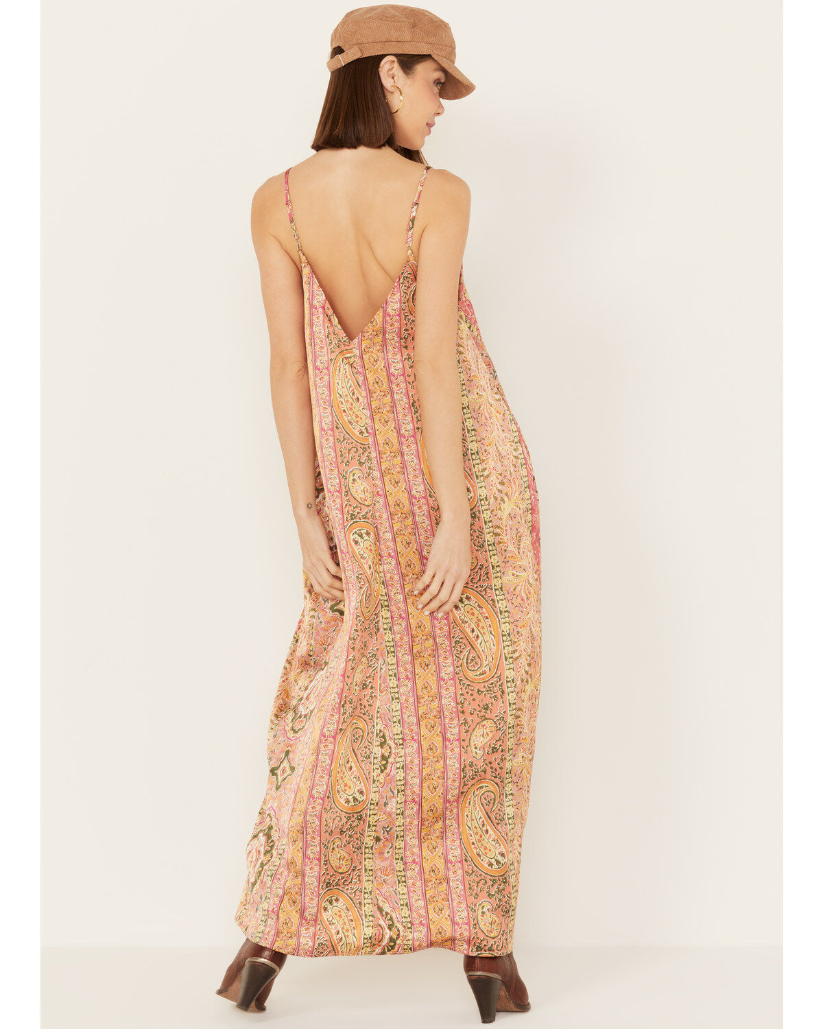 By Together Women's Floral Print V Neck Sleeveless Maxi Dress