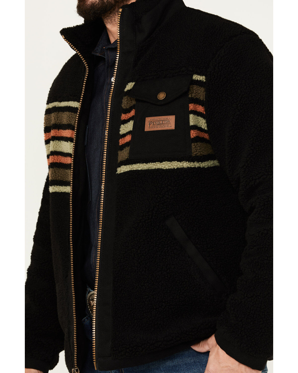 Pendleton Men's Camp Stripe Lone Fir Berber Jacket
