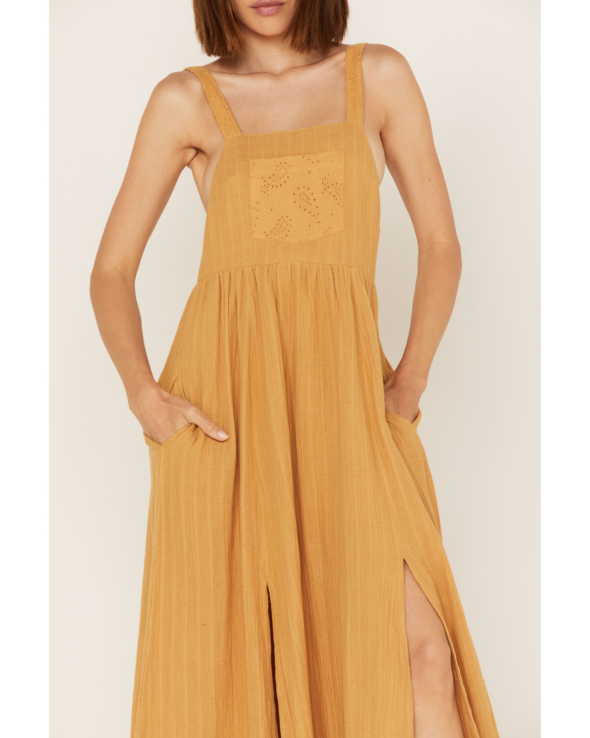 Cleo + Wolf Women's Textured Paisley Eyelet Lace Overall Maxi Dress