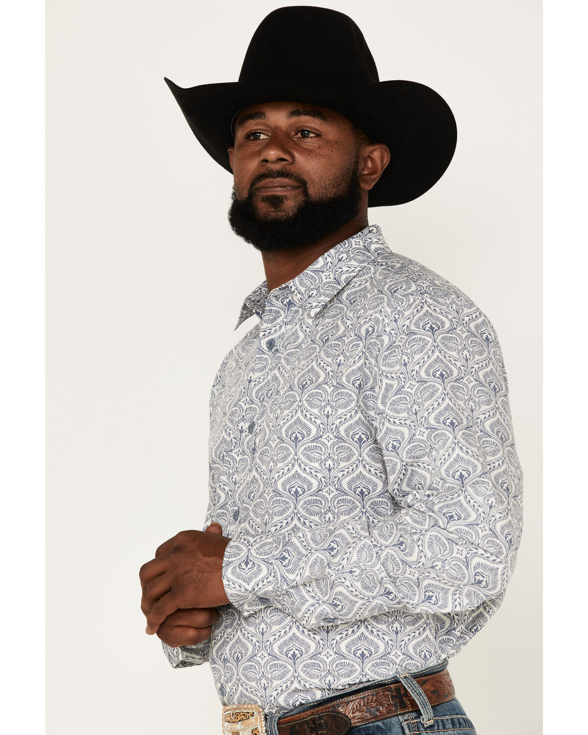 Gibson Men's Lava Lamp Floral Print Button-Down Western Shirt