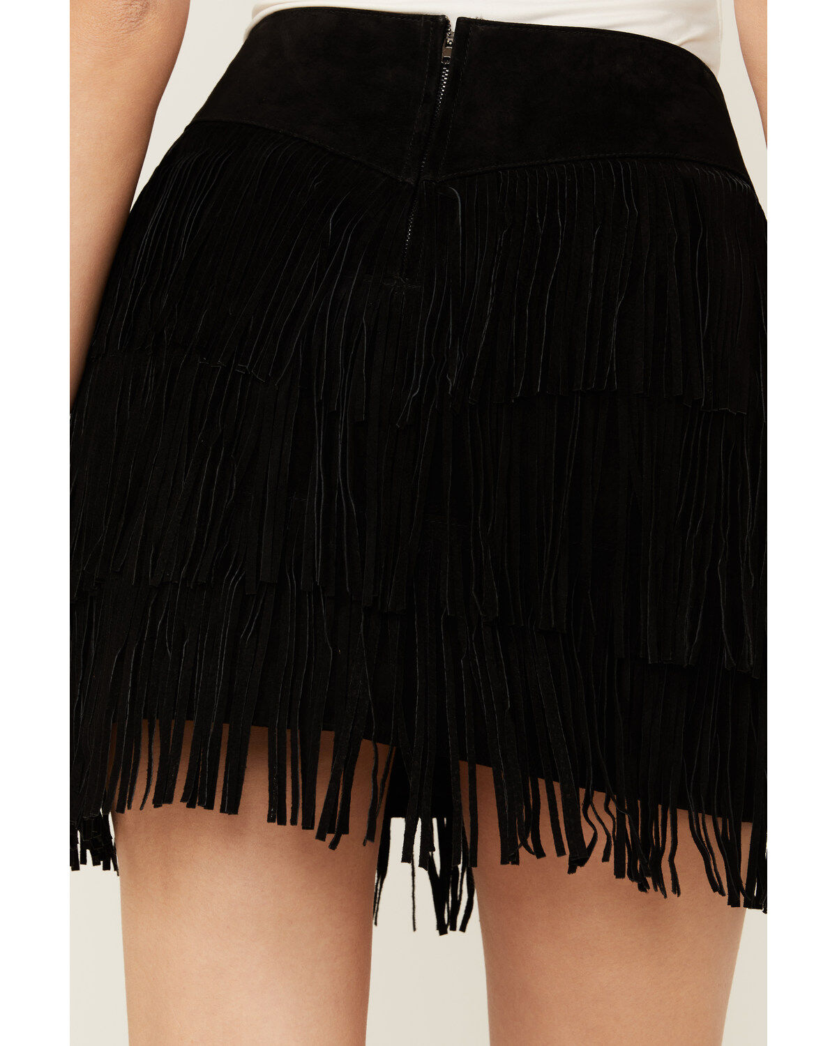 Scully Women's Fringe Tiered Suede Mini Skirt