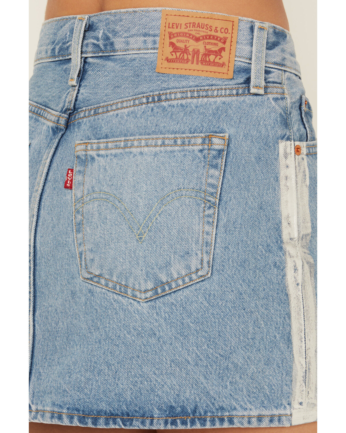 Levi's Women's Shine Theory Icon Light Wash Mid Rise Mini Denim Skirt