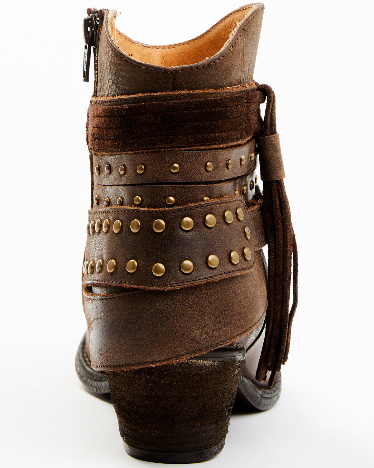 Shyanne Women's Sevilla Buckle Fringe Western Booties - Round Toe