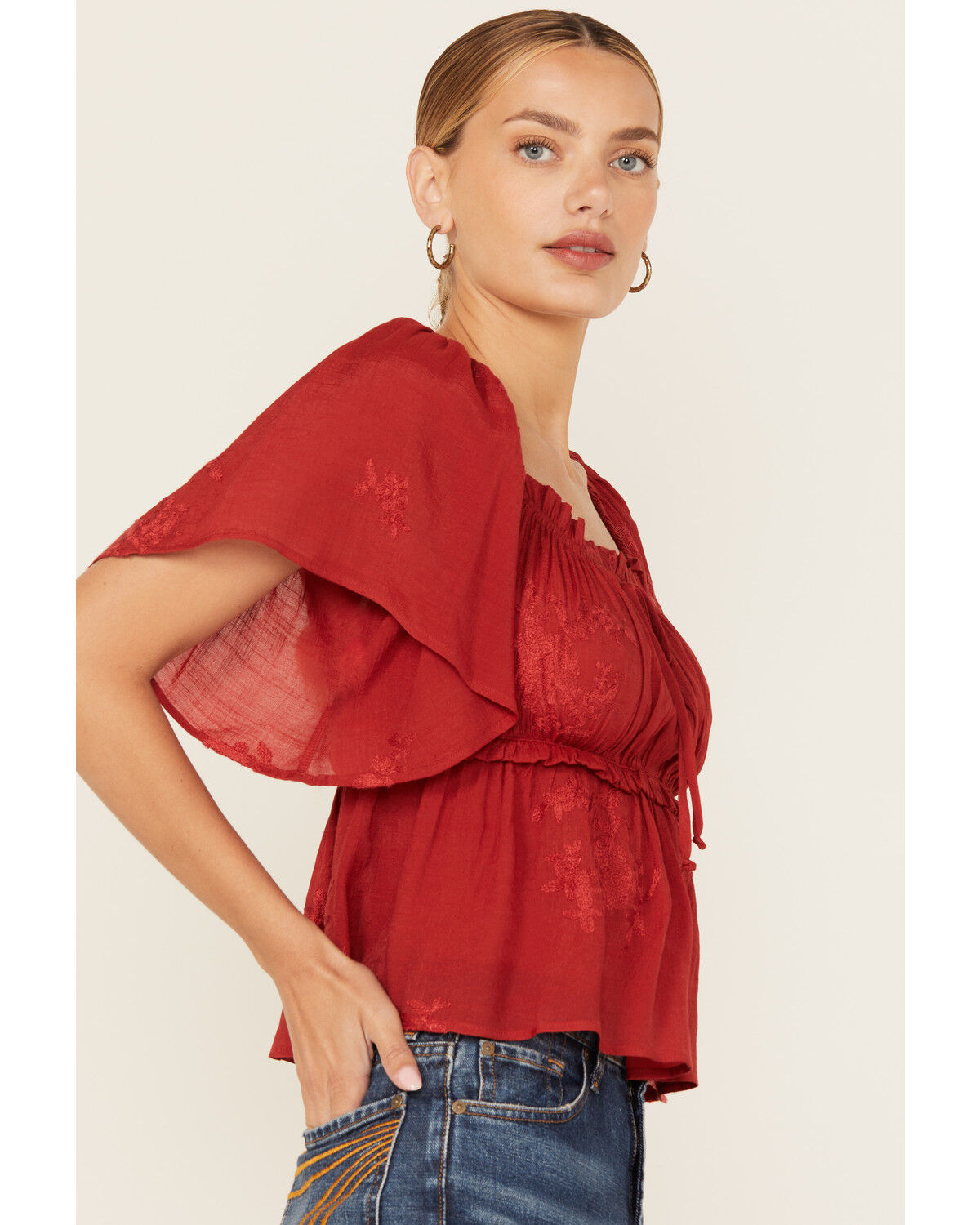 Wild Moss Women's Flutter Sleeve Top