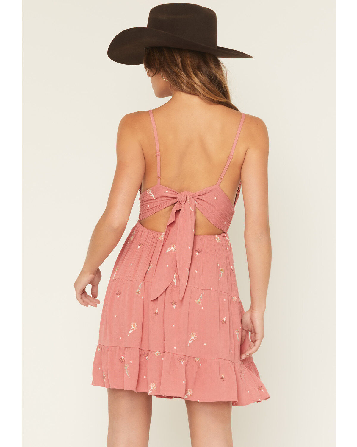 A.T.A.P Women's Crochet Embroidered Sleeveless Mini Dress