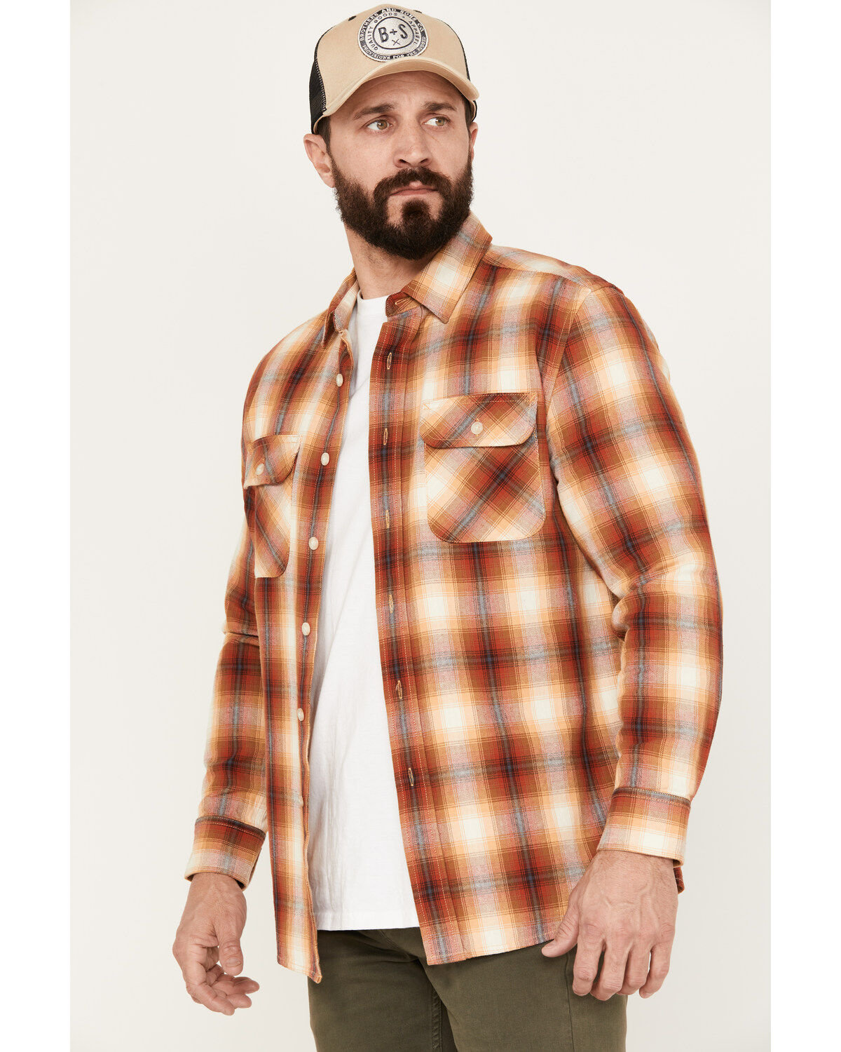 Pendleton Men's Beach Shack Plaid Print Long Sleeve Button-Down Western Shirt