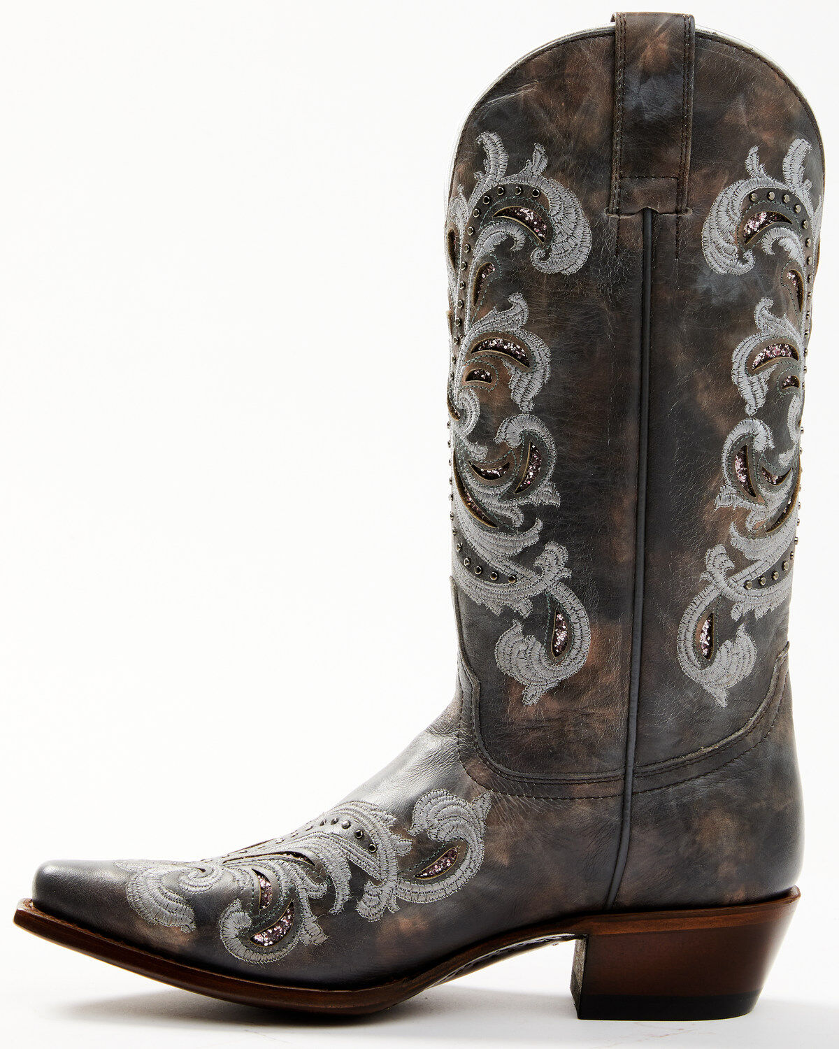 Shyanne Women's Iona Floral Studded Western Boots - Snip Toe