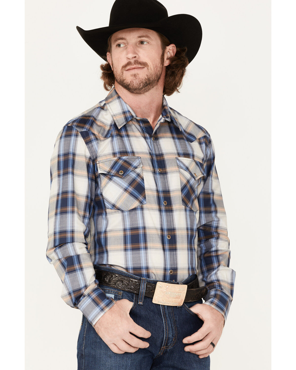 Pendleton Men's Bishop Large Ombre Plaid Long Sleeve Western Shirt