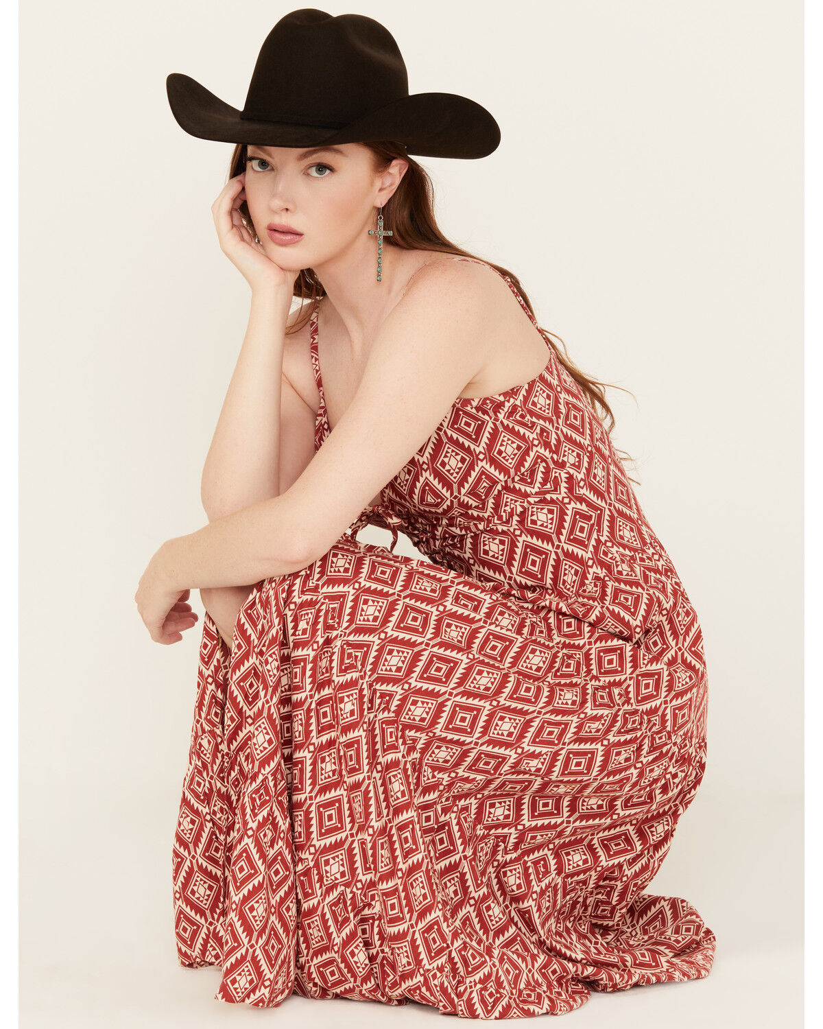 Panhandle Women's Southwestern Print Sleeveless Maxi Dress