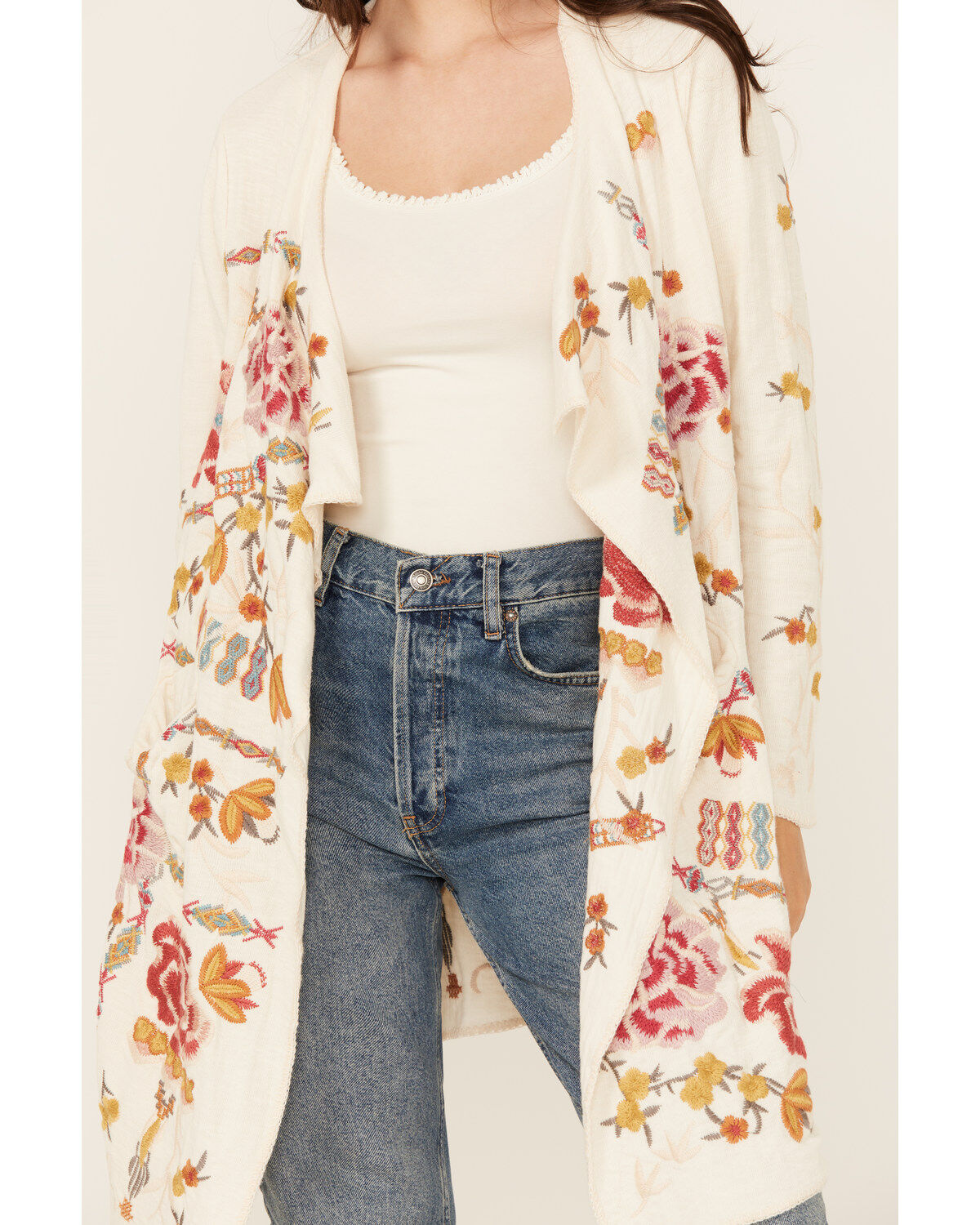 Johnny Was Women's Floral Embroidered Cardigan