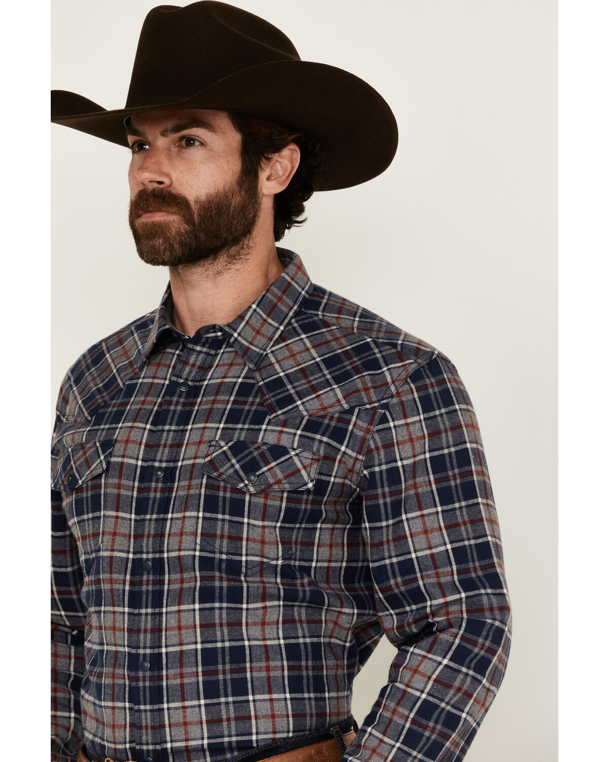 Cody James Men's Poker Plaid Print Long Sleeve Snap Western Shirt - Big